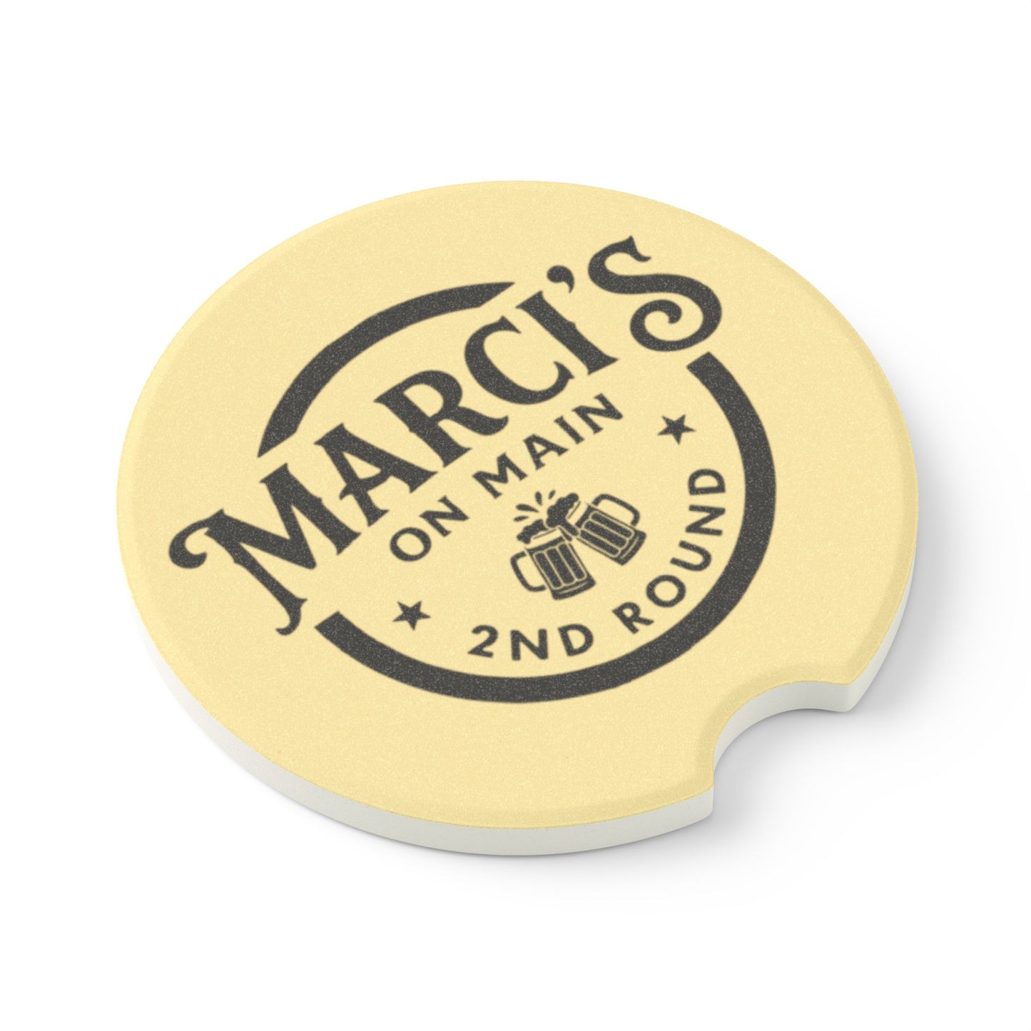 Marci's on Main 2nd Round Soapstone Car Coaster