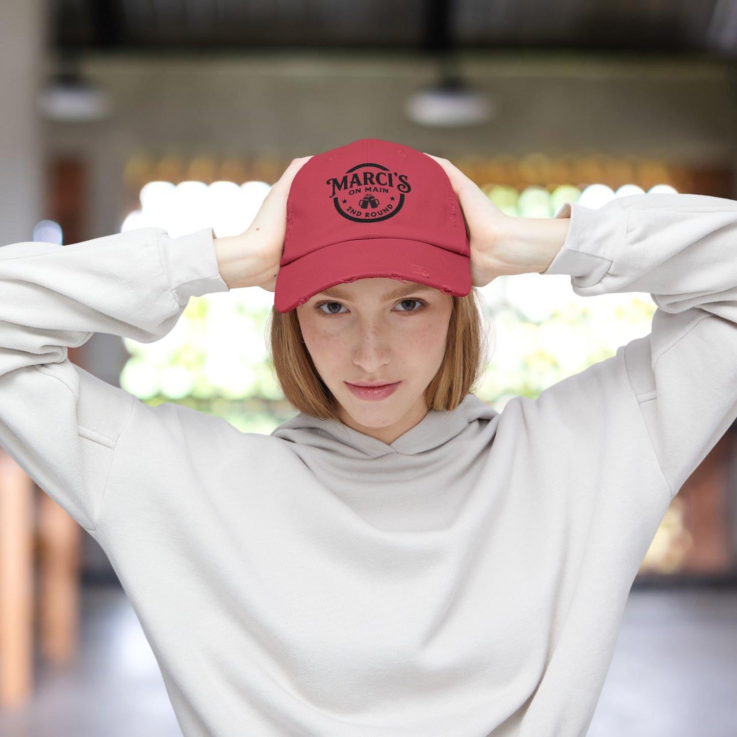 Marci's on Main 2nd Round Unisex Distressed Cap
