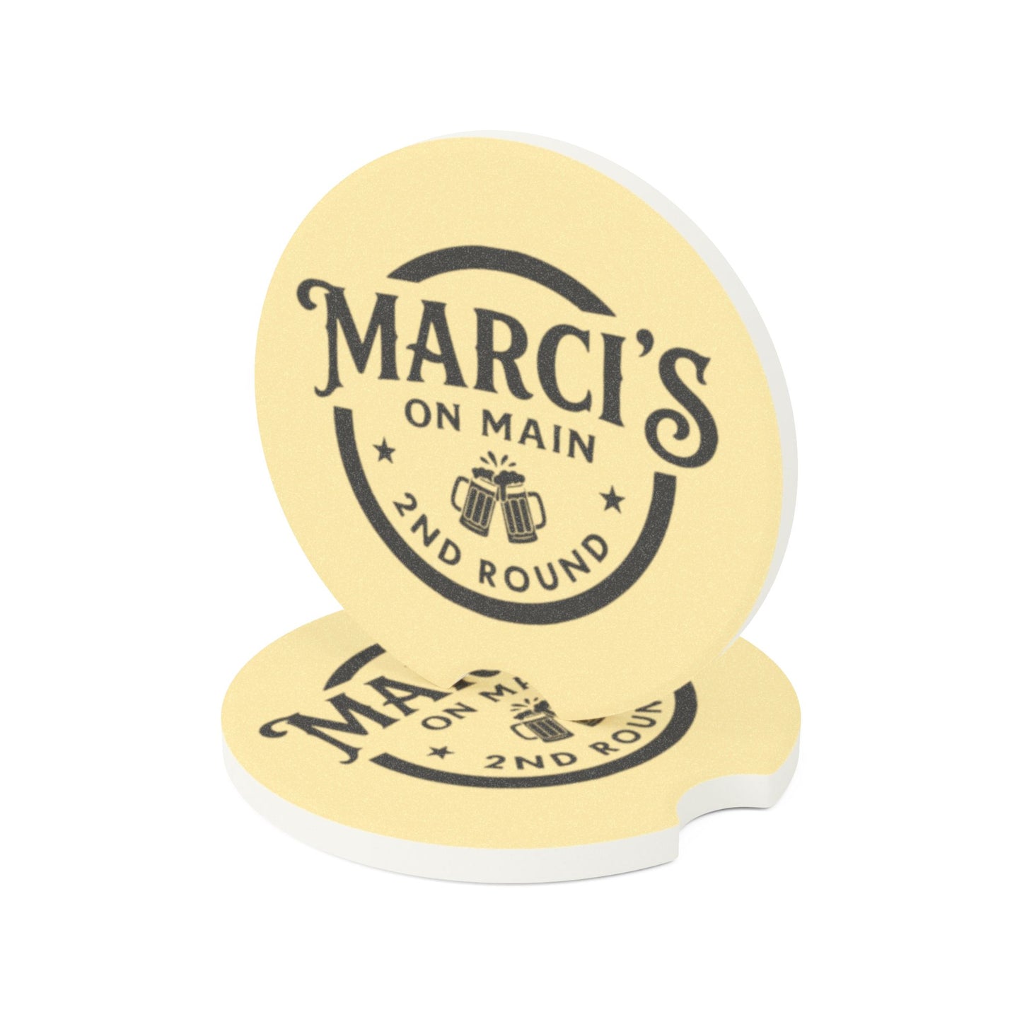 Marci's on Main 2nd Round Soapstone Car Coaster